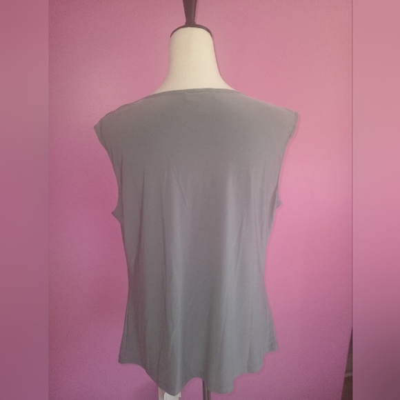 Dressbarn Ladies Gray Sleeveless Cowl Neck Blouse (Size Large) - Picture 4 of 6